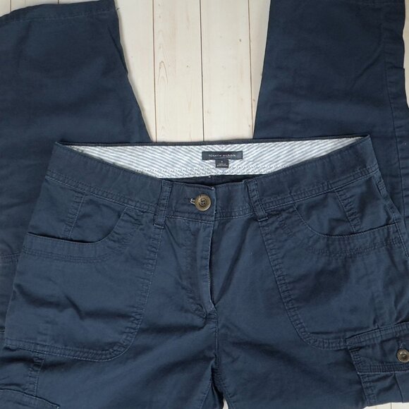 Tommy Hilfiger Navy Blue Cargo Utility Ankle / Capri Pants Women’s Size 6 - Picture 1 of 9